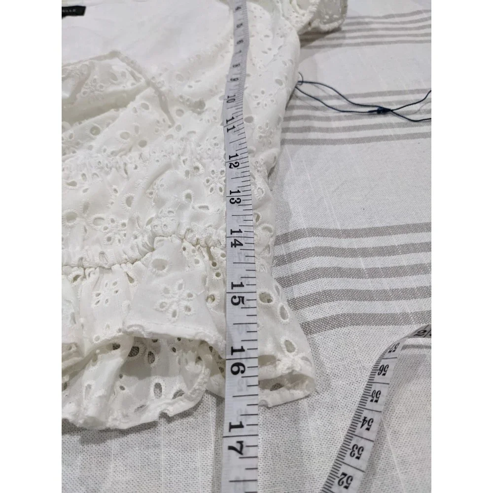 Majorelle White Eyelet Cottagecore Blouse Size XS - Picture 10 of 10